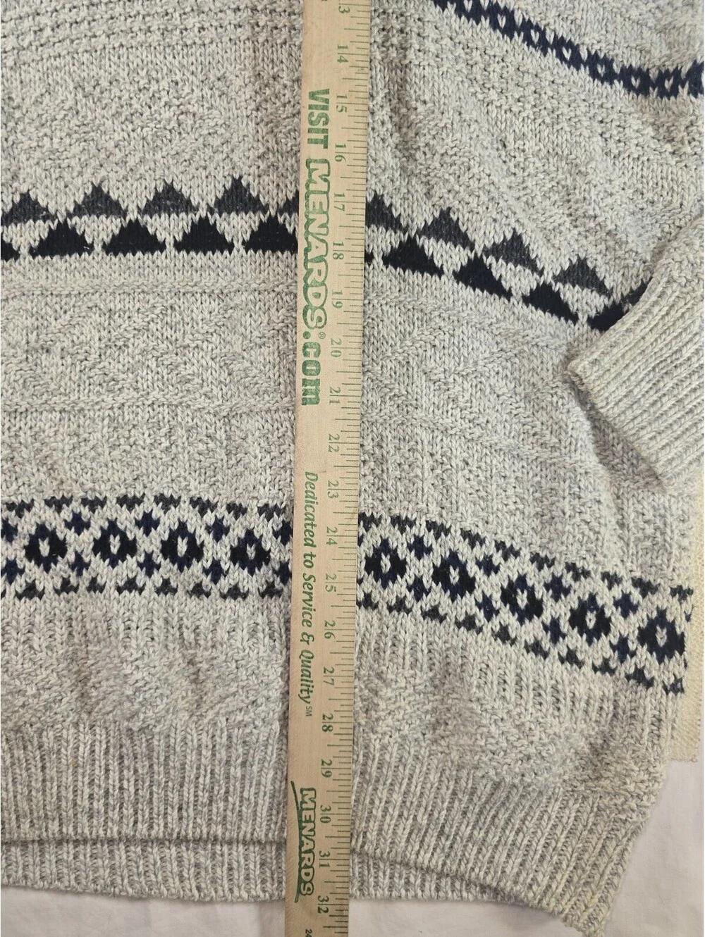 Vintage Peconic Bay Traders Cotton Knit Sweater XL Fair Isle Geometric USA Made